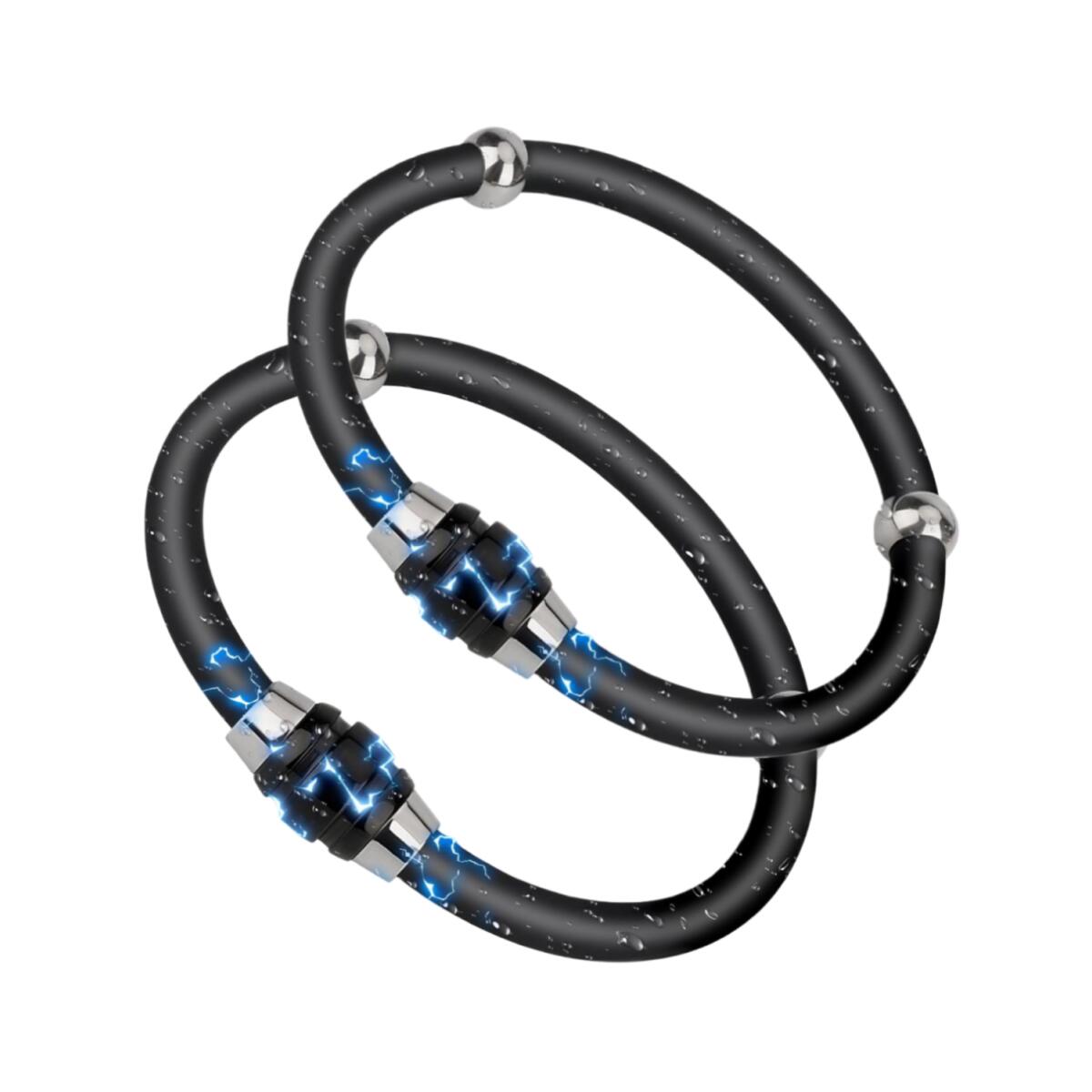 2個セット 静電気除去 ブレスレット 腕輪 磁気 スポーツ シリコンブレスレット 防水 静電気防止グッズ 静電気軽減 静電気対策 最強 秋冬乾燥季節対応 19CM/20CM バングル ブラック