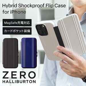 ZERO HALLIBURTON 手帳型 iPhone13 iPhone14 カード収納 耐衝撃 MagSafe充電 ストラップホール UNiCASE（ユニケース）公式 Hybrid Shockproof Flip Case iPhone14Pro