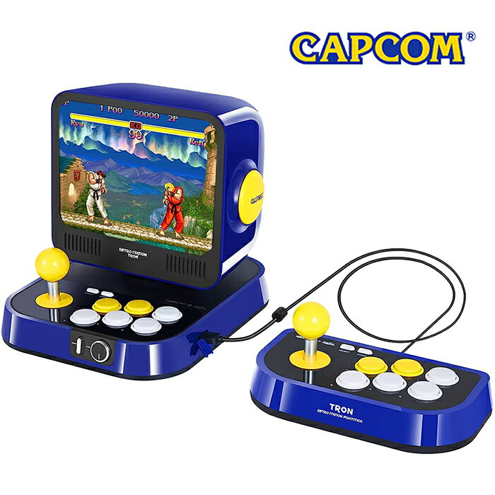 【カプコンライセンス】Capcom RETRO STATION ゲーム機 カプコン アーケード ゲーム機 FIGHTSTICK付き 2人対戦 8インチ HD 大画面 10 in 1 「ロックマン」「ストリートファイター」 モニタ角度調整可能 1024 * 768 HDMI出力 プレゼント 純正ライセンスのサムネイル