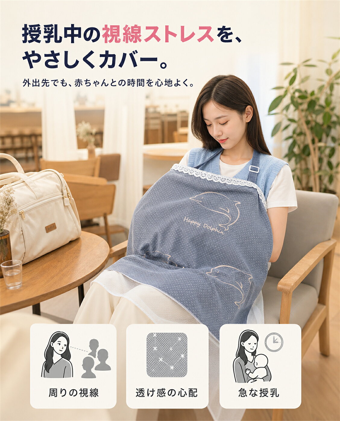 【全品20％OFF】授乳ケープ 授乳カバー ケープ 授乳 360度 ワイヤー入り 授乳エプ...