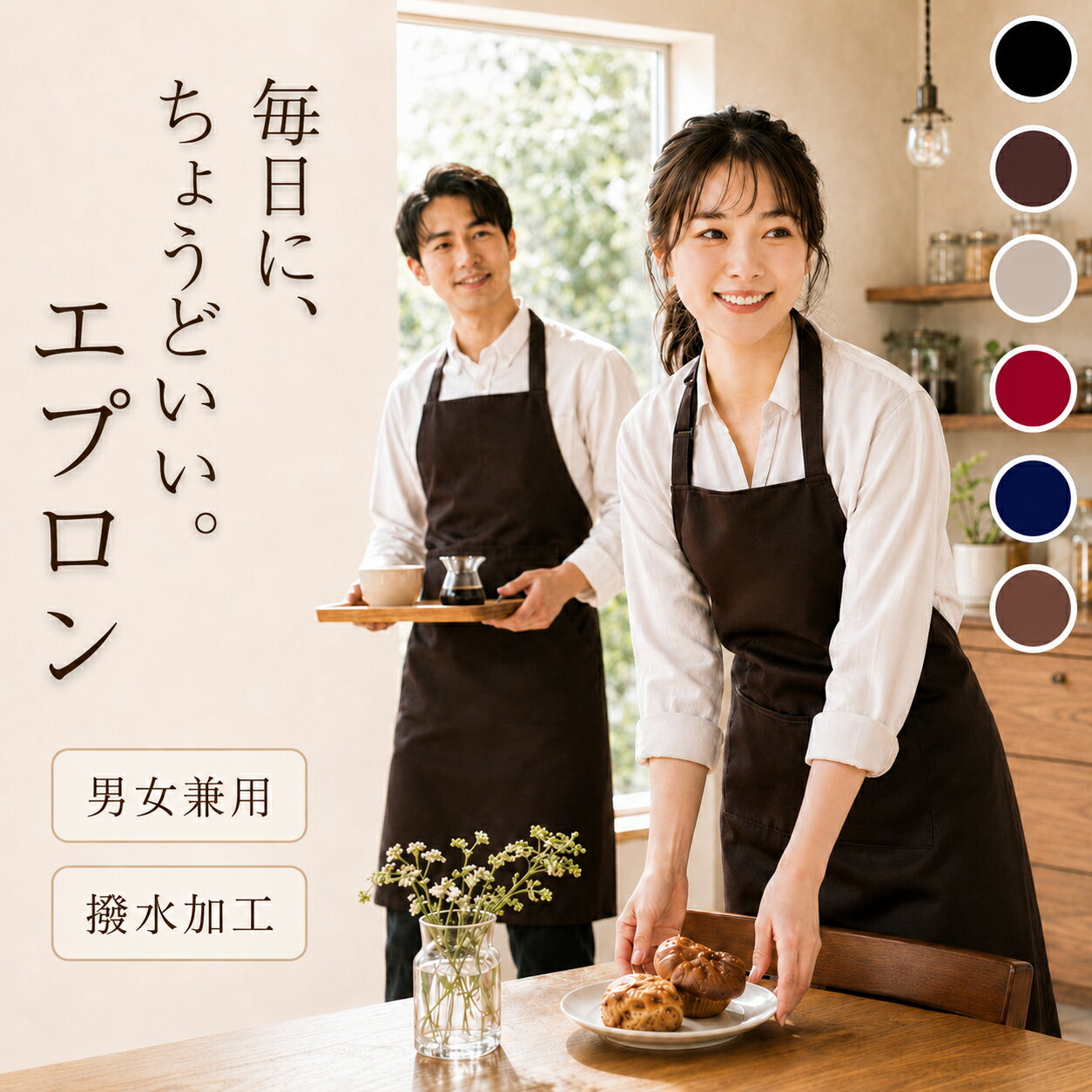 【全品20％OFF】エプロン 無地 シンプル 首掛け おしゃれ H型 エプロン 超撥水 大掃除 飲食業 業務用 仕事 店 保育士 サロン ポケット 料理教室 格安 黒 カフェ メンズ レディース 男女兼用 ユニセックス 前掛け 長さ調整 衛生 大きいサイズ キッチン レストラン