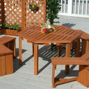 六角テーブル&ベンチセット WEF-150N【ガーデンファニチャー セット/テーブルチェアセット/デッキチェア ガーデンファニチャー/エクステリア】タカショー【...