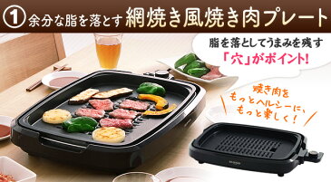 【エントリーで全商品P5倍】網焼き風ホットプレート 3枚プレート APA-135-T 送料無料 アイリスオーヤマ ホットプレート タコ焼き たこ焼き 焼肉 プレート 平面プレート たこ焼き器 網焼き ホットケーキ 新生活 ブラウン あす楽対応