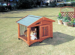 年間を通して快適に過ごせる木製の中型犬用犬舎【送料無料】サークル犬舎　CL-990