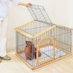 天然木を使用したナチュラルな風合いの室内ハウス【送料無料】ウッディハウスケージ WHC-960