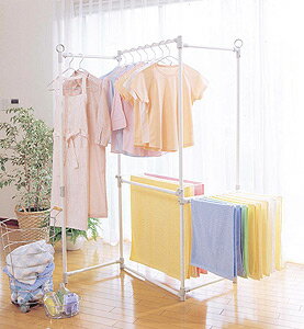 置く場所にあわせて変形可能な室内物干し室内物干し BY-170　オフホワイト