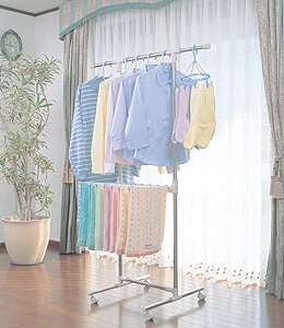 キャスター付きのコンパクトな室内物干しステンレス室内物干し　SW-S800E　ベージュ