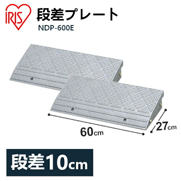 【あす楽】【2個セット】段差プレート 10cm段差 プラ NDP-600E 幅60cm 段差プレート 段差スロープ スロープ 駐車場 段差解消 車 車庫 玄関 玄関前 庭 つまづき防止 転倒防止 バイク 自転車 スクーター 車いすの乗り上げ バリアフリー ガレージ 屋外用 アイリスオーヤマ