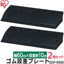 【2個セット】段差プレート ゴム 屋外用 10cm段差 ゴム GDP-9560 幅60cm ゴム段差プレート 段差スロープ スロープ 駐車場 段差解消 玄関前 庭 つまづき防止 転倒防止 バイク 自転車 シニアカー 車いすの乗り上げ アイリスオーヤマ