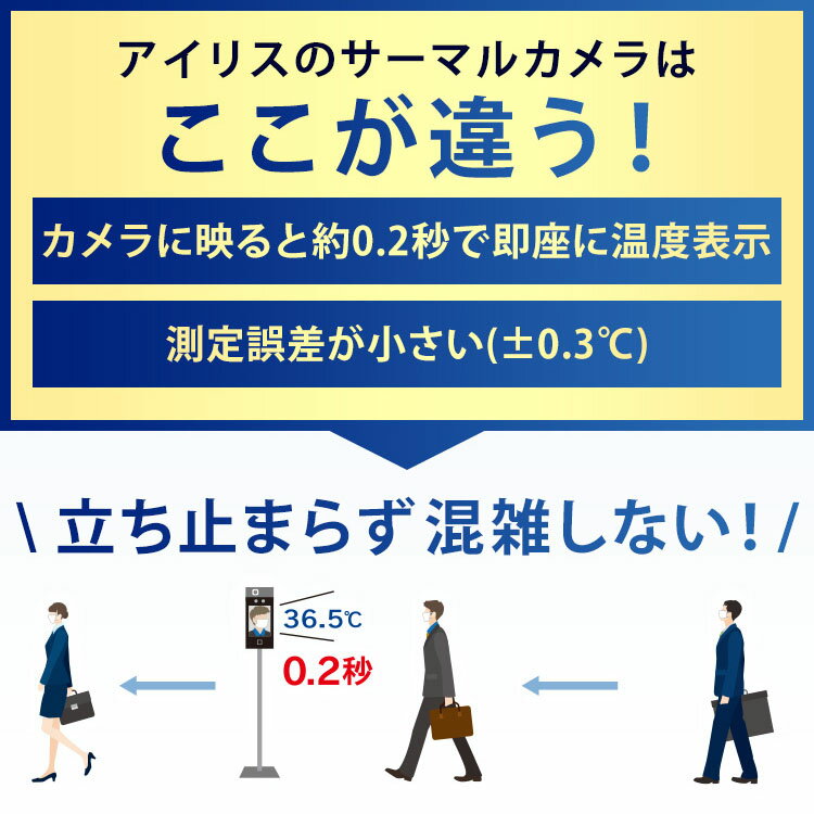 顔認証AIサーマルカメラ IRC-F341SG フロアスタンド セット サーマルカメラ サマルカメラ 顔認証 顔認識 小型 体温 検温 非接触 体温計 検温計 検知 感知 出勤管理 出退勤 オフィス クリニック 飲食店 スタンド付き セット アイリスオーヤマ