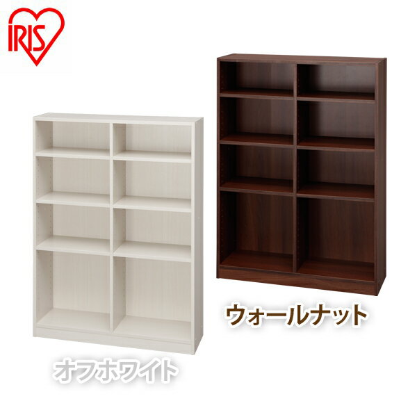 幅90cm 高さ120cm 2列4段 ラック アイリスオーヤマ スペースフィットラック 幅90 奥行29 高さ120cm S-SFR1290 オフホワイト ウォールナット 本棚 ラック 棚 収納 収納棚 マガジンラック オープンラック 大容量 コミックラック 棚板可動