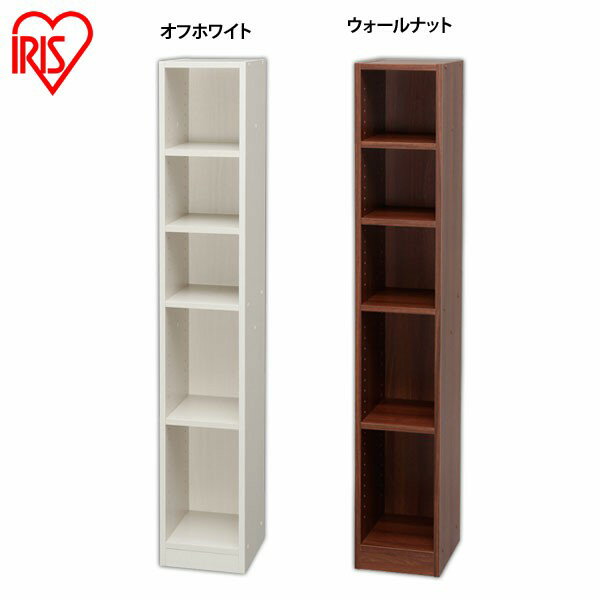 【幅25cm×高さ150cm(5段) ラック】アイリスオーヤマ スペースフィットラック(幅25×奥行29×高さ150) S-SFR1525 オフホワイト・ウォールナット【本棚 ラック 棚 収納 収納棚 マガジンラック オープンラック 大容量 文庫本 コミックラック 】 [9ss10]