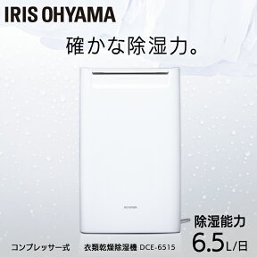 除湿機 コンプレッサー アイリスオーヤマ コンパクト 小型 16畳 角度調整 1.8L メーカー1年保証 コンプレッサー式 衣類乾燥機 節電 省エネ パワフル 部屋干し 衣類乾燥除湿機 除湿乾燥機 脱衣所 DCE-6515