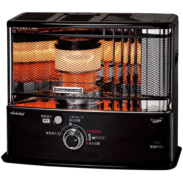 [最大400円クーポン]反射式ストーブ ブラック RC-W36N送料無料 石油ストーブ 電子点火 W安心構造タンク ワンアクション点火 ダブルクリーン燃焼 ニオイセーブ消火 でるでる芯 多面反射板 トヨトミ 遠赤外線コーティング TOYOTOMI