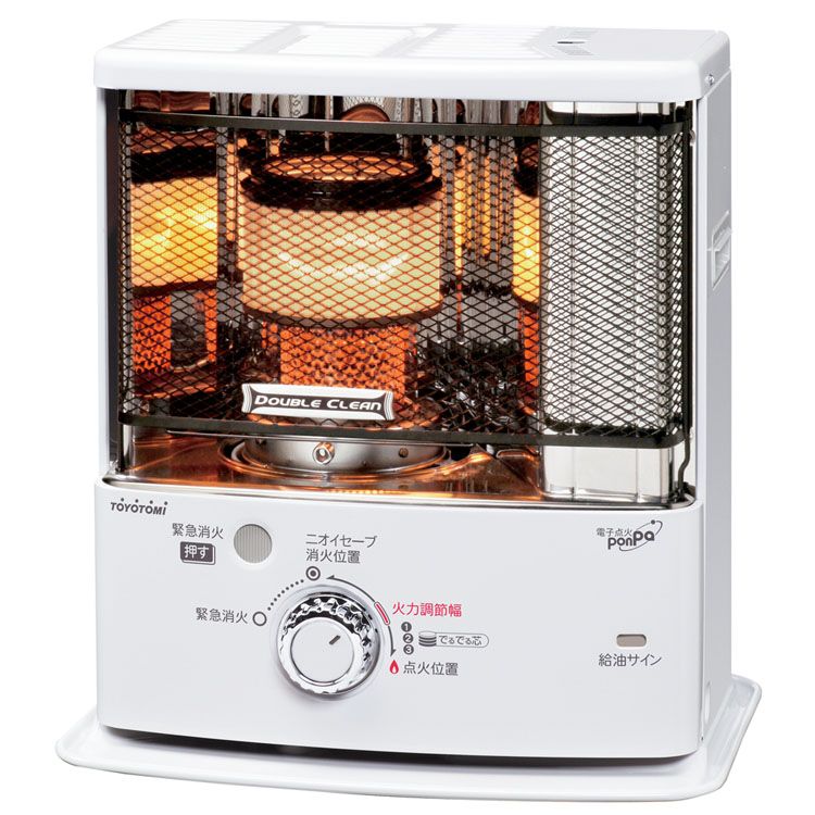 [最大400円クーポン]反射式ストーブ ホワイト RC-S28N送料無料 石油ストーブ 電子点火 W安心構造タンク ワンアクション点火 ダブルクリーン燃焼 ニオイセーブ消火 でるでる芯 多面反射板 トヨトミ 遠赤外線コーティング TOYOTOMI