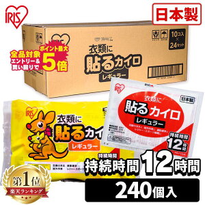 カイロ 貼る 240枚入り アイリスオーヤマ 240枚入り 貼るカイロ 240枚（10枚×24袋） 貼るカイロ防寒 持ち運び 寒さ対策 あったか グッズ 衣服 服 冷え 使い捨てカイロ 使い捨て カイロ ぽかぽか家族 レギュラーサイズ アイリス カイロ HR10P