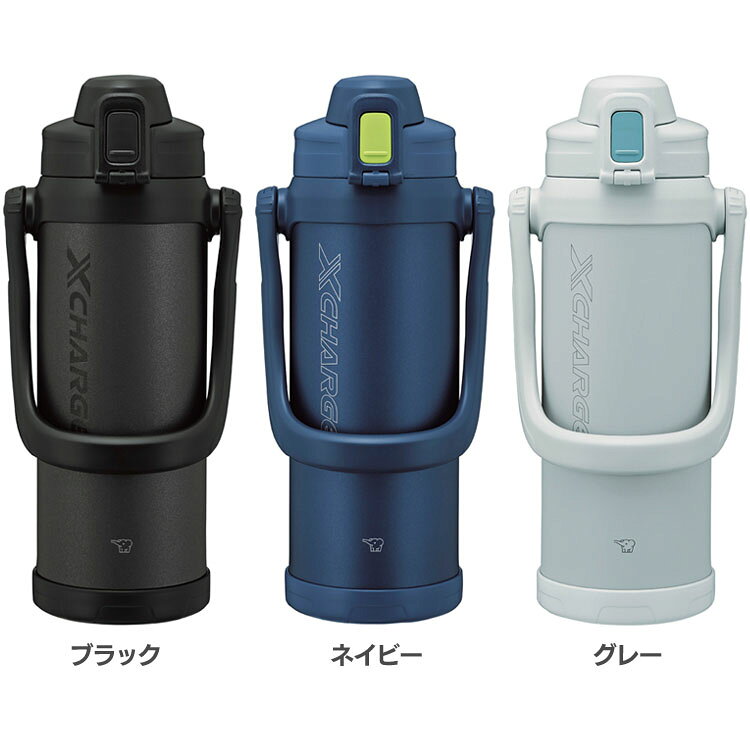 Rakuten - 水筒 象印 約 2リットル 2.06L スポーツドリンク対応 ステンレスボトル 保冷 大容量 直飲み ワンタッチ ハンドル付 アウトドア キャンプ スポーツ 部活 ジム 運動 大人 子供 2060ml ステンレスクールボトル SD-BE20 *