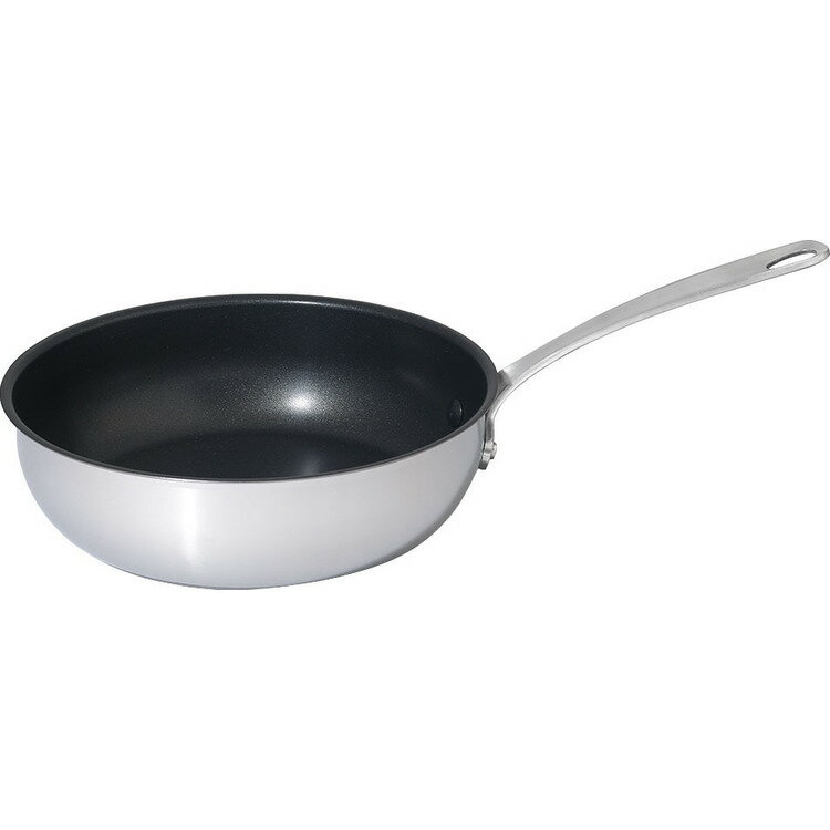 家庭用品 鍋 フライパンマイヤー ホワイトスチール シェフズパン 24cm PM-CP24NSマイヤー フライパン ステンレスボディ ノンスティック加工 IH対応 オーブン可(260℃以下) シンプル リベットもノンスティック加工 深型 日本製ステンレス使用 【B】