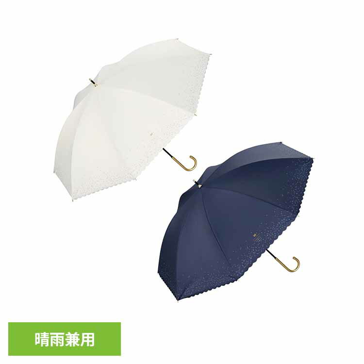 遮光グリッターハート mini 801-13438-102送料無料 Wpc. UVカット率100％ 遮光率100％ 遮熱 晴雨兼用 日傘 収納袋付 ギフト 折りたたみ傘 はっ水加工 株式会社ワールドパーティー オフホワイト ネイビー 【メール便】