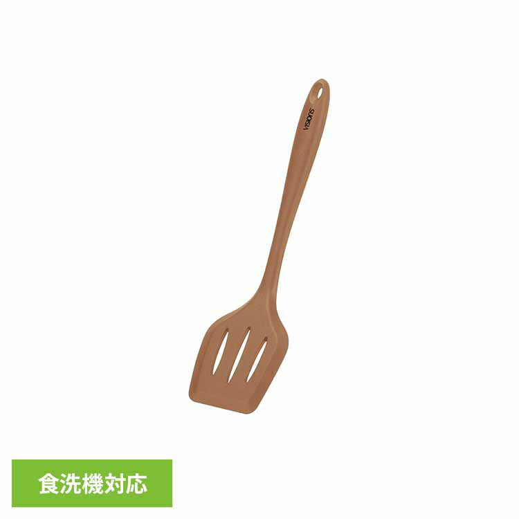 乐天商城 - フライ返し ターナー シリコン 食洗機対応 フライパンにフィット 返しやすく炒めやすい シリコーンゴム 耐熱温度230度 シリコンターナー キッチンツール 調理道具 調理器具 VISIONS シリコーンターナー パール金属 CP-8825 *