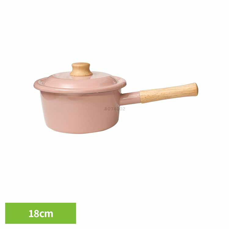 ≪最大400円クーポン≫ホーローソースパン 18cm アッシュピンク CTP-18S.AP片手鍋 ソースパン ホーロー 琺瑯 ピンク 18cm IH ガス かわいい コットンプラス 富士ホーロー 【B】