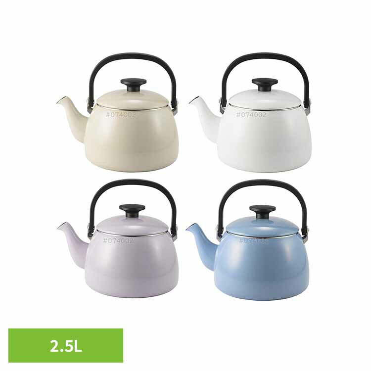 Rakuten - ケトル おしゃれ かわいい やかん ホーロー ih ガス 2.5L ホーローケトル ホーローやかん 大容量 ポット IH対応 食洗機対応 琺瑯 一人暮らし 新生活 2.5リットル 富士ホーロー コットンプラス CTP-2.5K * 【B】