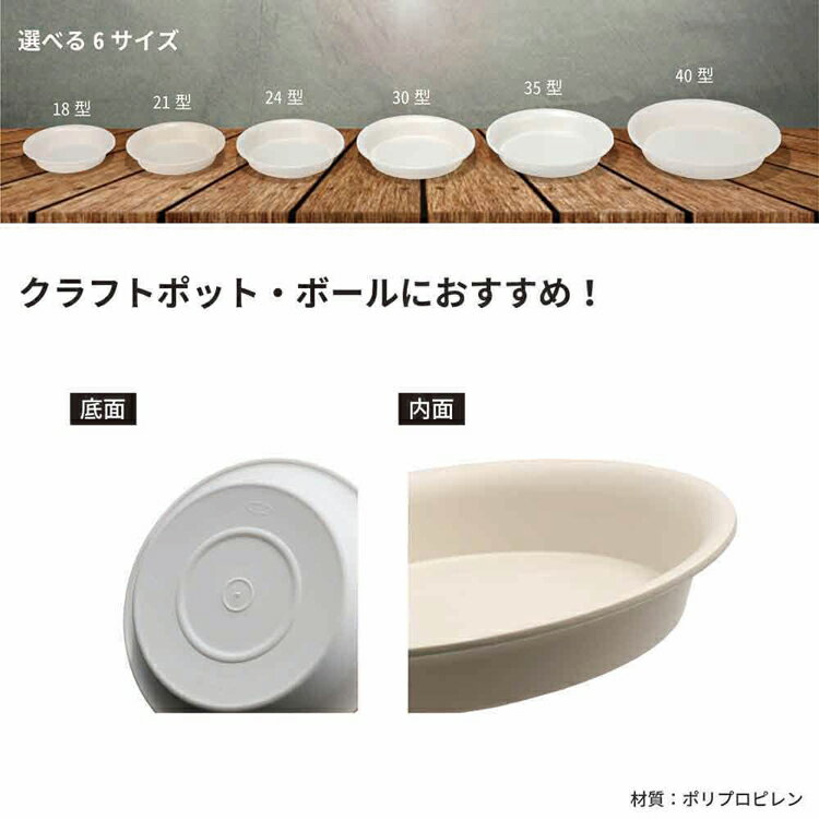 クラフトプレート 35型用 クラフト 受皿 鉢皿 汚れ 防止 インテリア 鉢底 ドロ 泥 ...