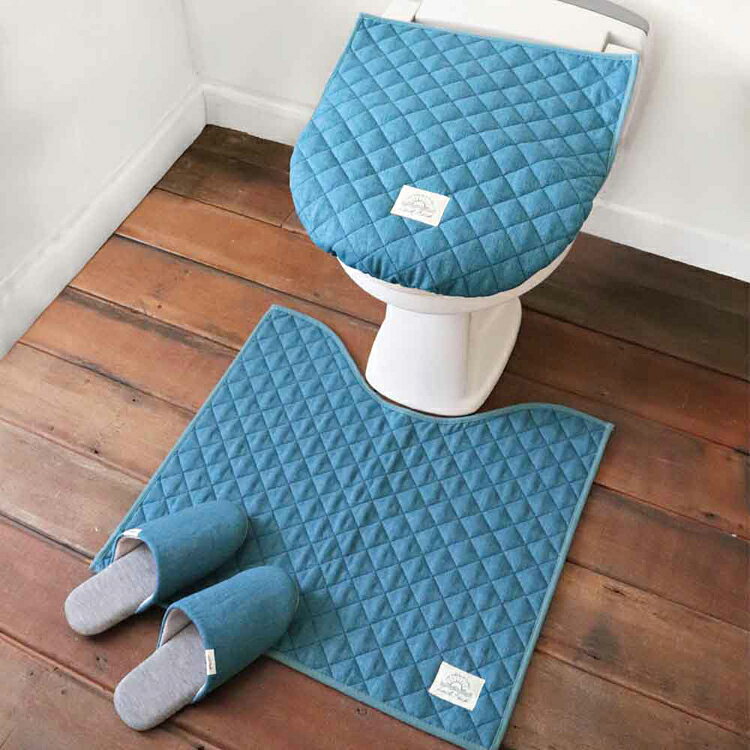 【9％OFF】 Laid Back トイレマット 55X60cm トイレマット デニム風生地 キルト加...