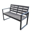 人工木背付ベンチ ダークブラウン 送料無料 ガーデンファニチャー ガーデン ガーデニング エクステリア 旭興進 【TD】 【代引不可】