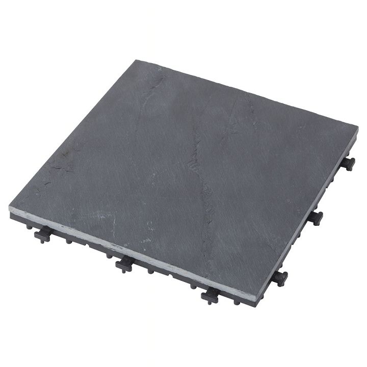 敷くだけタイル 天然石 30x30 ブラック JBG-JTB1タイル デッキ 手作り DIY タカショー 一人暮らし