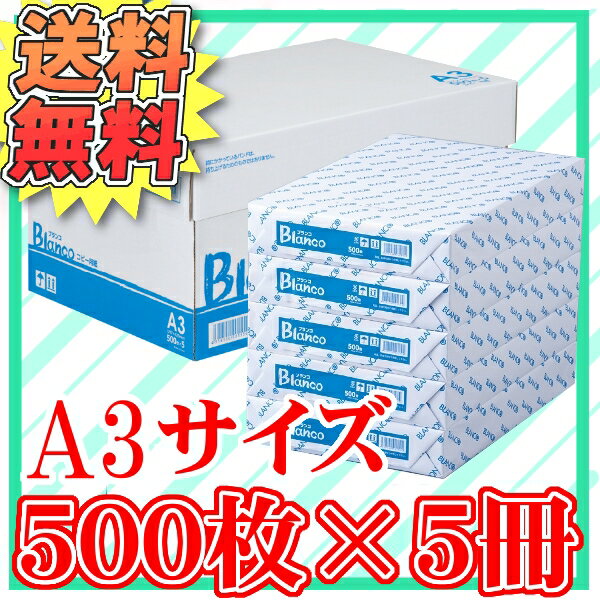 [ポイント5倍/30日限定][最大400円OFFクーポン]コピー用紙 a3 2500枚 Blancoコピー用紙A3サイズ 2500枚 (500枚×5冊) カラーコピーインク オフィス用品 a3 2500枚/コピー用紙 A3 印刷用紙 高白色 大量印刷 見やすい FAX 事務用品 シンプル 書類 両面 資料 厚み