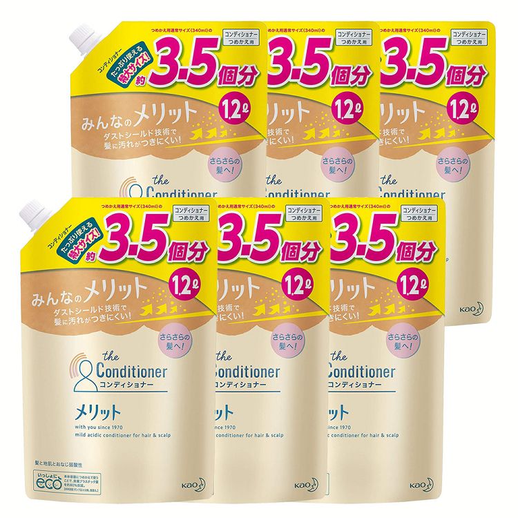 【6個セット】メリット リンス詰替え大容量1200ml 送料無料 詰替え メリット シャンプー 大容量 弱酸性 地肌 すっきり さらさら 医薬部外品 花王 【D】 花王★のサムネイル