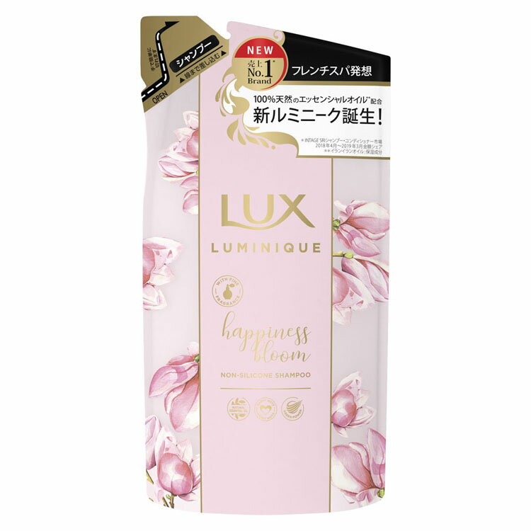 ラックス ルミニーク ハピネスブルーム シャンプー つめかえ用 350g らっくす Lux ゆにりーば るみにーく luminique unilever ハピネス さらさら イランイランオイル ダマスクローズエキス ユ…