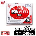 カイロ アイリスオーヤマ 貼る 240枚 タイプ 貼るカイロ ミニサイズ 薄い 使い捨てカイロ まとめ買い ミニ 場所 効果 的 ぽかぽか家族 お腹 冷え性 粘着 小さい 備蓄 防寒 寒さ対策 大量 通勤 通学 腰 背中 冬 アウトドア スポーツ観戦【D】の商品画像