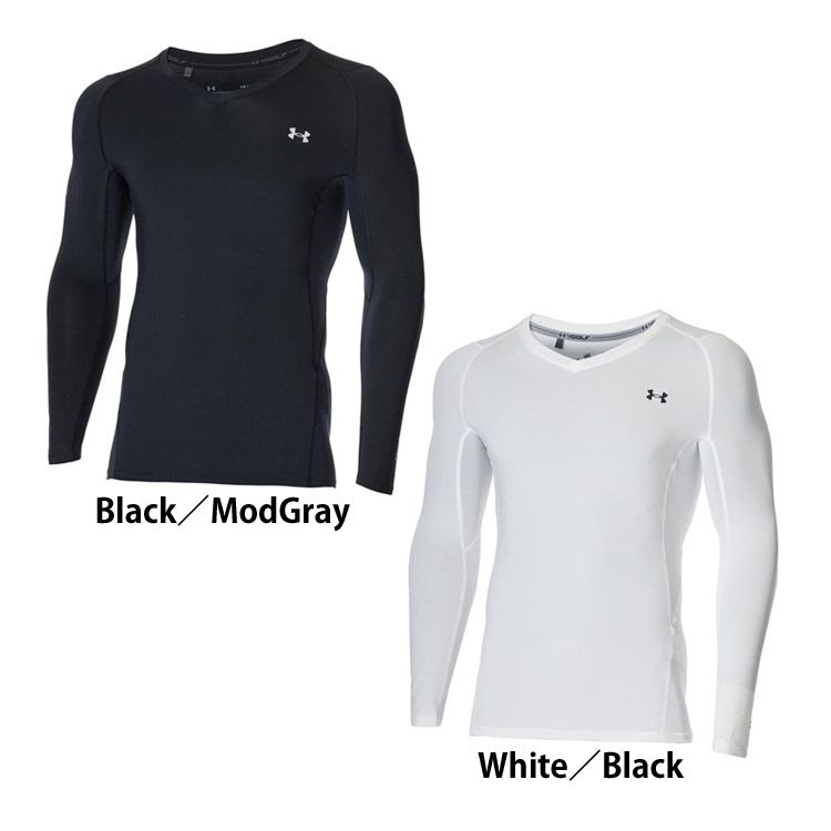 【在庫限り】UA22SS LスリーブV-NECK MD LG XL Black／ModGray White／Black 1371673 送料無料 ゴルフ GOLF アンダーアーマー アンダーウェア ゴルフインナー 抗菌防臭 UPF30 長袖 UNDER ARMOU…