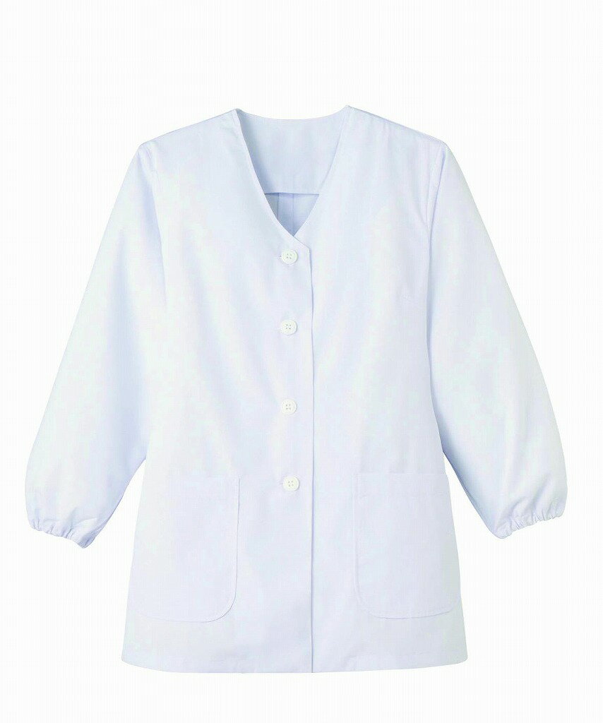 【エントリーで全品ポイント5倍！お買い物マラソン限定】 調理白衣 FA330 抗菌 レディース 飲食店 ユニフォーム 長袖 調理服 調理 白衣 板前服 厨房服 厨房白衣 衿なし SerVo サーヴォ