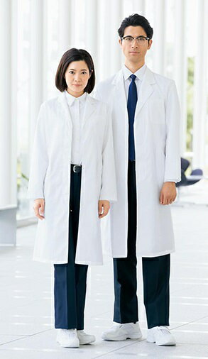 ドクターコート 861313 S〜6L メンズ 長袖 シングル 制菌 制電 白衣 医療 診察衣 アイトス AITOZ