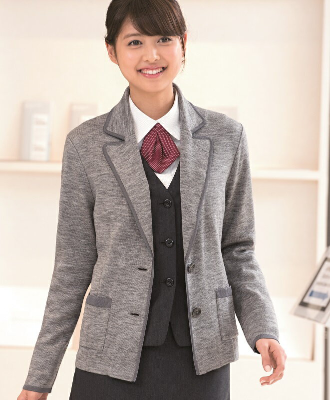 楽天UNIFORM　JAPANCounter Biz ニットジャケット 9165 S～3L レディース 制服 受付 ホテル ブライダル カーディーラー ショールーム ハネクトーン早川