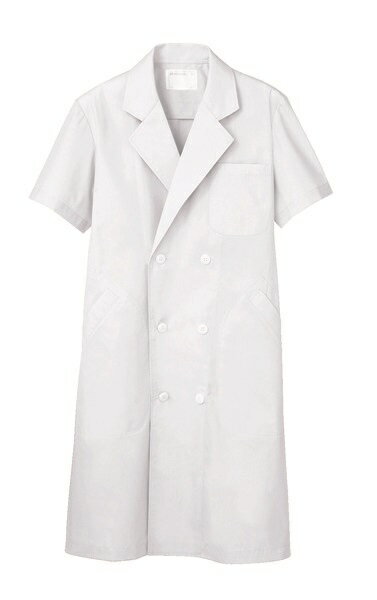 ドクターコート 51-612 メンズ ダブル 半袖 制菌 防汚 医療 白衣 診察衣 メディカル 住商モンブラン