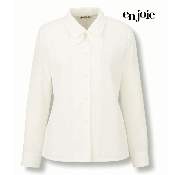 アンジョア ブラウス 長袖 リボン付き 01060 オフィス 事務服 制服 en joie