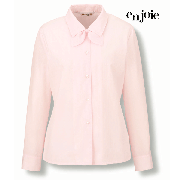 アンジョア ブラウス 長袖 リボン付き 01060 オフィス 事務服 制服 en joie