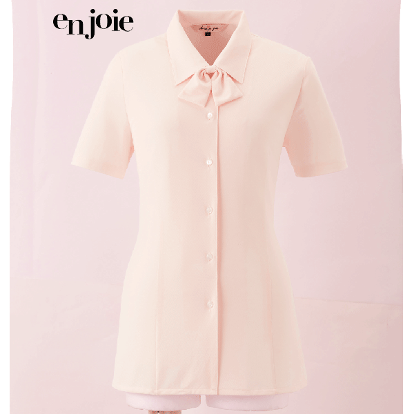 アンジョア ブラウス 半袖 リボン付き 06210 事務服 制服 オフィス en joie