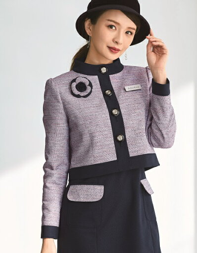 アンジョア ジャケット 81950 レディース パープル 黒 5号-15号 事務服 制服 可愛い 華やぎ アンジョア ジャケット 81950 レディース パープル 黒 5号-15号 事務服 制服 可愛い 華やぎ