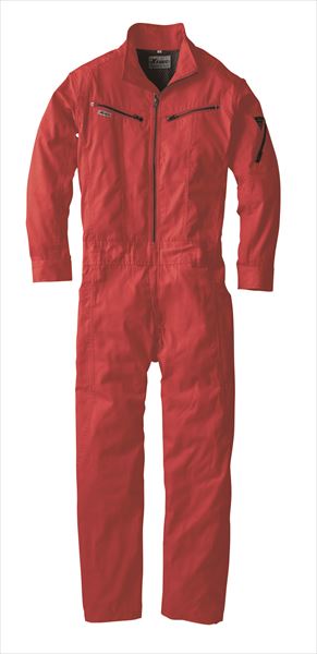 ジーベック XEBEC 34881 続服ツナギ 赤 黒 通年 メンズ レディース 男女兼用 作業着 サロペット ツナギ