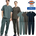 楽天ユニリンク楽天市場店【Dickies/ディッキーズ】7090SC+5031SC 男女兼用スクラブ上下セット リラックスフィット 女性用 男性用 半袖 かぶりタイプ FOLK フォーク スタンドカラー スキッパータイプ ユニセックス