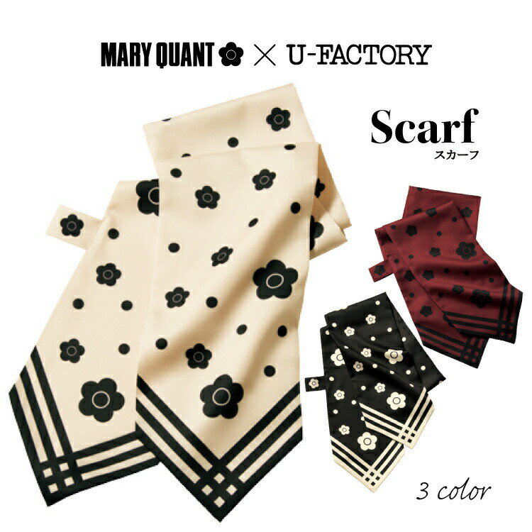 【楽天スーパーSALE 10％OFF！】 MARY QUANT マリークヮント U-FACTORY スカーフ レディース 春 夏 秋 冬 白 赤 黒 かわいい M83711-83713 チクマ 事務服 オフィス サービス 女性 事務 仕事着 受付 企業 通勤 オフィスウェア ビジネス OL 制服