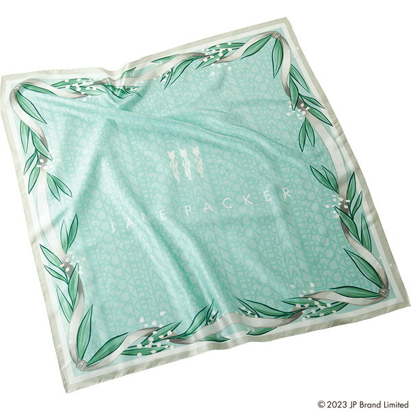 ジェーンパッカー 事務服 大判スカーフ S-79006 ポリエステル【エコ素材】セロリー