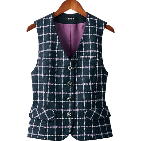 【サスティナブル】事務服 抗ウイルス 制菌 ベスト S-04441 04444 プリフィットチ...