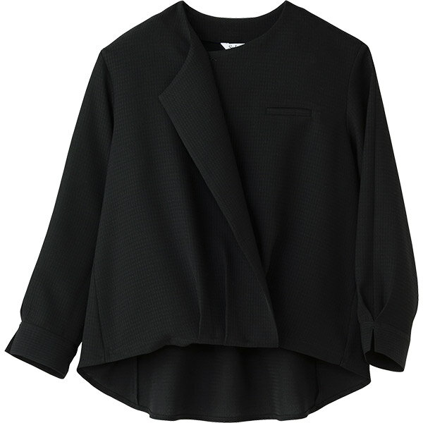 【抗菌・消臭・防汚+抗ウイルス】事務服 九分袖ブラウスジャケット セロリー S-51370 エレガンスシャドー千鳥