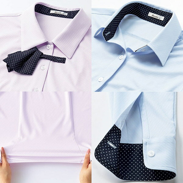 ボンオフィス事務服 長袖 【ニット】リボンブラウス RB4159 フレンチツイルニット